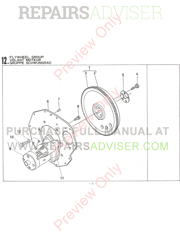 Kubota Diesel Engine D950 PDF Parts List Download